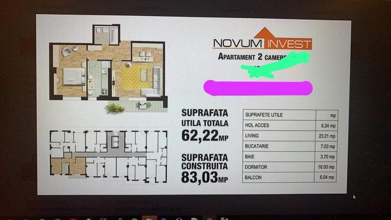 Grozavesti, ap 2 cam 63 mp in Novum Invest